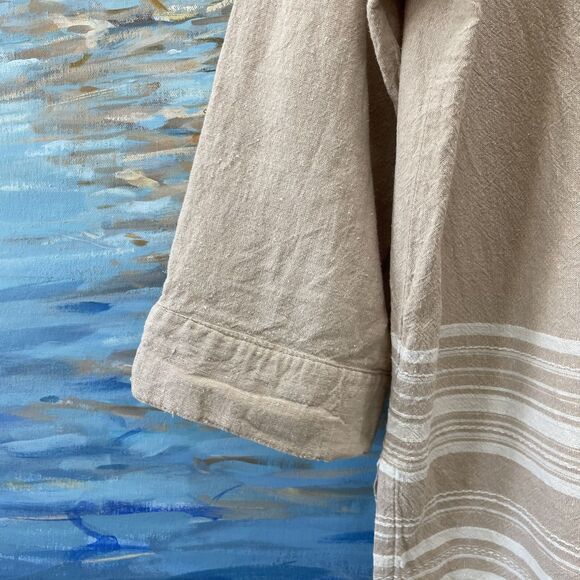 Caran New York Button Front Blouse Linen Sz 2X Roll Tabbed Sleeves Tunic VTG 2X - Picture 16 of 16